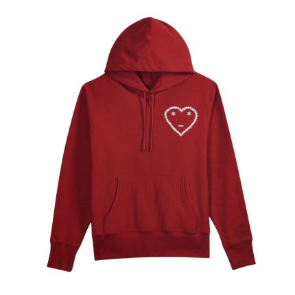 Carsicko Red Hoodie front view with hood and pocket